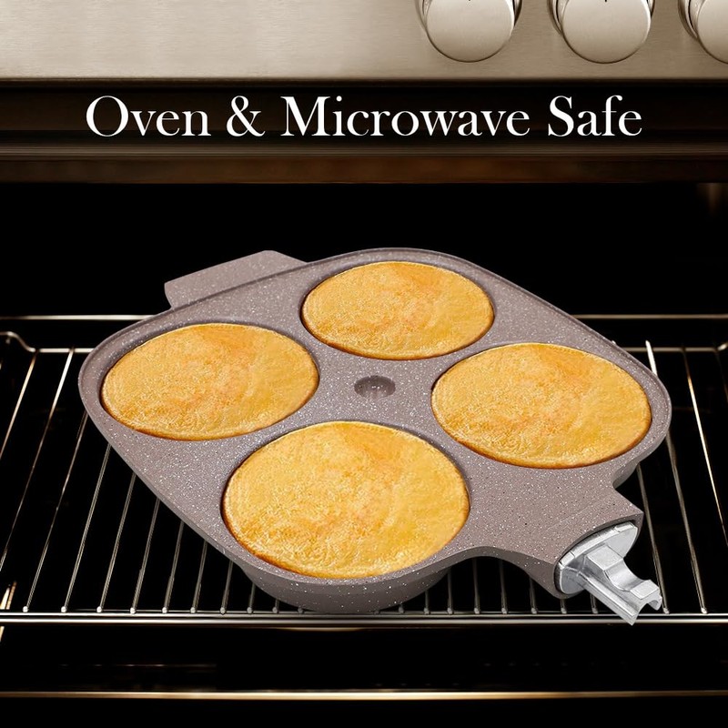 RANXINGST Ceramic Egg Frying Pan with Lid, Nonstick 4 Cup