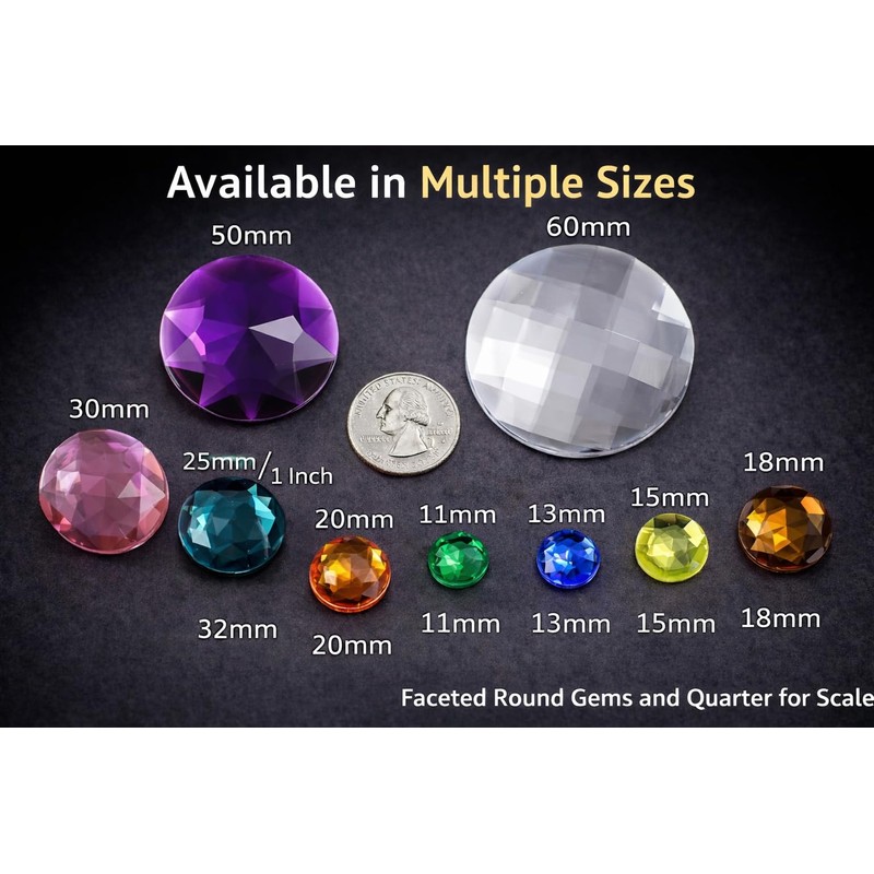 Allstarco 50mm (2") Large Red Ruby Round Flat Back Acrylic