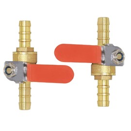 Joywayus 3/8" Ball Valve Brass Barb x Barb Fitting 2 Way Union Brass Shut Off Valve Fitting (Pack of 2)