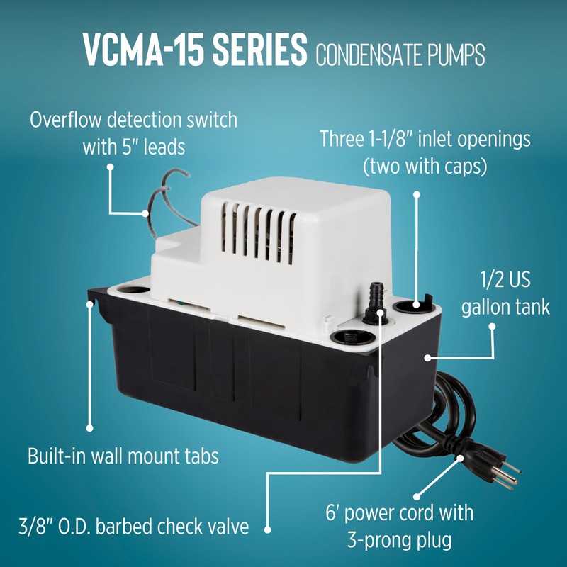 Little Giant VCMA-15ULS 115 Volt, 65 GPH, 1/50 HP Automatic