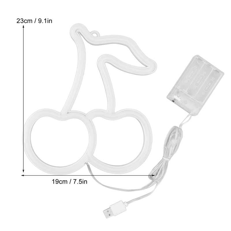 LED Neon Night Light Lamp USB Powered Decorative Wall Fruit