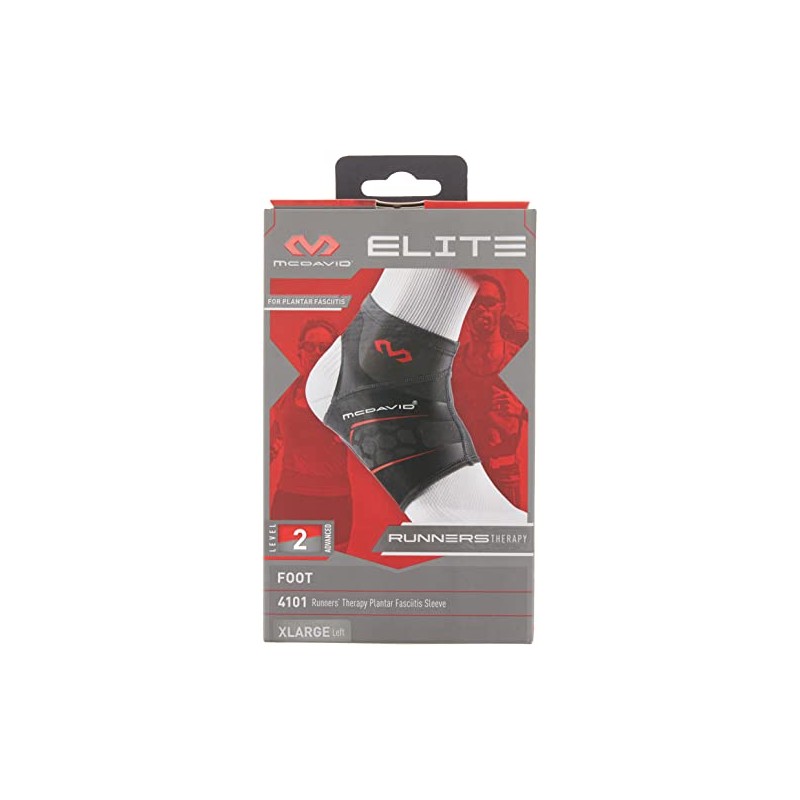 McDavid MD4101-01-33L Runners Therapy Plantar Fasciitis Sleeve, Black, Medium, Left