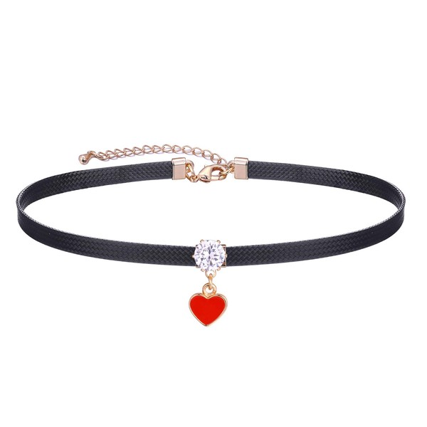 Yonhon Black Heart Choker Necklace for Women
