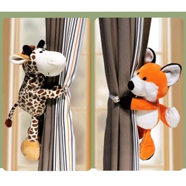 Cciphy 1 Pair Cartoon Fox Window Curtain Tieback Curtain Hook Curtain Holdbacks Cute Animal Tieback Buckle Hook Fastener for Living Room Bedroom Curtain Mosquito Net (Fox)
