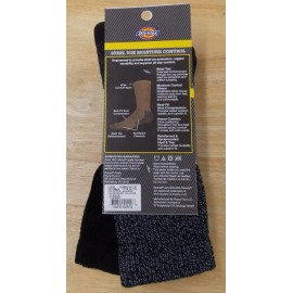 Dickies Steel Toe Moisture Control Crew Sock Men's Socks I12090, 2 Pair Blk 6-12