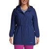 Lands' End Womens Packable Waterproof Raincoat Deep Sea Navy Regular
