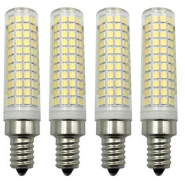 Lxcom Lighting 15W E12 LED Dimmable Corn Bulb-(4 Pack), 2835 SMD 136 LEDs Candelabra Lamp 1500LM Natural White 4000K E12 Base Chandelier Candle Light Bulbs for Ceiling Fan Home Light
