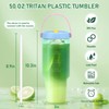 Luxgola 50 oz Tritan Plastic Tumbler with Flip Straw Lid