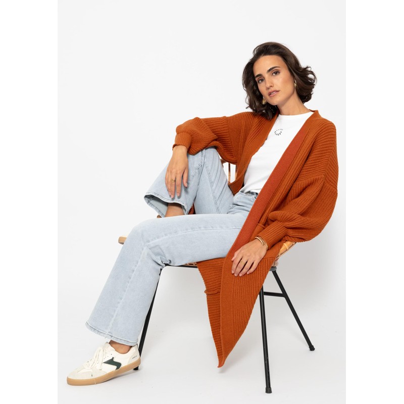SASSYCLASSY Women's Long Cardigan with Pockets, Open Front, Long Sleeve,