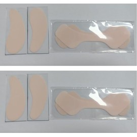 Reusable Eye and Smile Line Patches - 4 Pairs Silicone Under Eye Patches and Lip Mask, For Use with Eye Cream, No Adhesive, Anti Wrinkle Patches for Eye & Lip Area with Metal Eye Massager and Tin Case