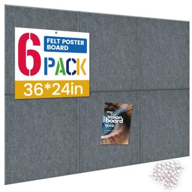 RIMAYA Large Cork Board for Walls with 30 Push Pins-24"X36", Easy to Peel&Stick Vision Bulletin Board Tiles, Black Poster Felt Board Supplies Set Home Office Classroom Corkboard Decor Self Adhesive