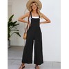 Flygo Overalls for Women Cotton Linen Bib Overalls Loose Fit
