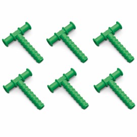 6 Green Knobby Chewy Tubes Speech Therapy Oral Motor Relaxation Aid Autism Awareness