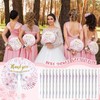 Roowest 48 Pcs Wedding Fans for Guests Bulk Blue Pink