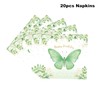 68 Pcs Green Butterfly Flower Birthday Party Supplies, Disposable Tableware