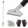 Floor Scraper, 76" Aluminum Adjustable Paint Scraper with 4-inch Razor