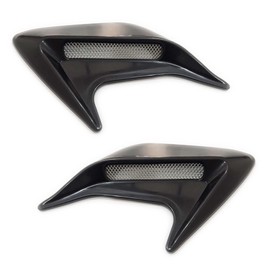 ESNET Universal Dummy Duct, Set of 2, Hood Side, General Purpose Dress Up Air Intake Aeropart, Filter, Plain, Black