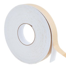 Benecreat Total Length 32.8 ft (10 m) Thickness 0.1 inch (3 mm) EVA Foam Tape Gap Tape White Width 1.2 inches (30 mm) for Windows, White Foam Insulation Tape, Sponge, Cushioning Material, EVA Foam