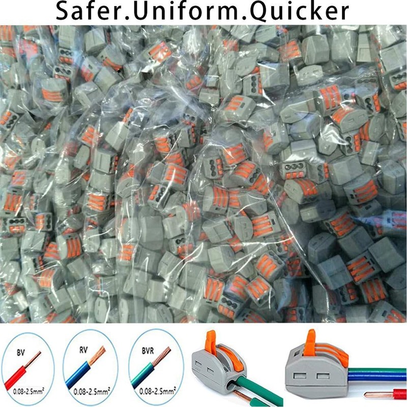35PCS Lever Wire Connectors Nuts Assortment Kit 28-12 AWG, Compact