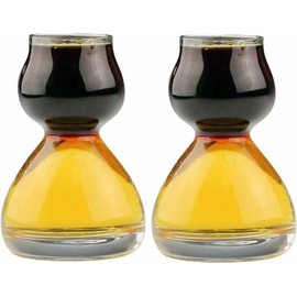 QUAFFER Double Bubble Layered Shot Glass - Shot Glass with Built-in Chaser - Smoothest Shot You've Ever Had – Instant Chaser & No Burn - Perfect for Jagerbombs, Picklebacks, Lemon Drops, and More!