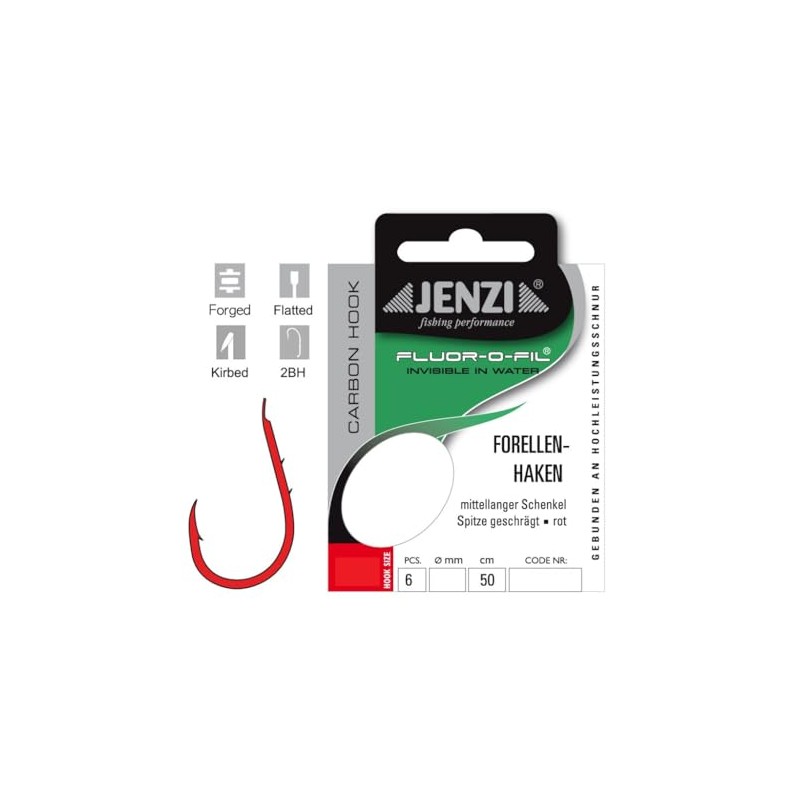 Set: 2 packs of Jenzi tied trout hooks (12 pieces)
