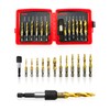 13 Pcs Titanium Combination Drill and Tap Bits Set, SAE/Metric