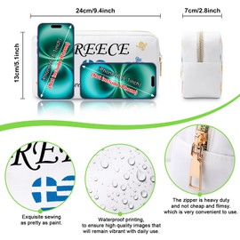 Greece Gifts for Women Makeup Bag Gifts for Greece Lovers Greece Trip Gift Greek Island Gift Greece Travel Gifts for Family Friendship Gift Greek Vocation Cosmetic Bag Girls Weekend Gift Travel Pouch