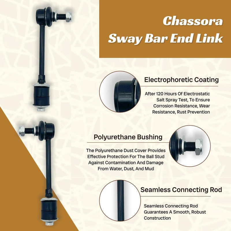 Chassora K90680 2PC Front Stabilizer Sway Bar End Link Fit