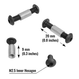 BPS Knives 10 Pack Handle Screws Rivets Bolts Fasteners With Hex Key - DIY Knife Making Supplies for Fixed Blade - Essential Supplies