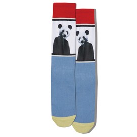 Hot Sox mens Men's Humanistic Panda Crew Casual Sock, Multi, 6 - 12.5 Large US