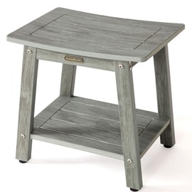 Shower Bench Seat, HDPS Shower Bench for Inside Shower, Waterproof Shower Stool for Shaving Legs, Foot Stool for Spa Bathroom, Shower Chair Seat, Weather Resistant/Non-Slip, Indoor/Outdoor Use, Gray