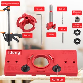 35mm Hinge Hole Jig Drill Guide Set, Woodworking Puncher Hinge Drilling Tool Set，Suitable for Face Frame Cabinet Cupboard Door Hinges Installation
