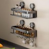 Suction Cup Spice Rack,2 Pack No-trace Seasoning Organizer with 5