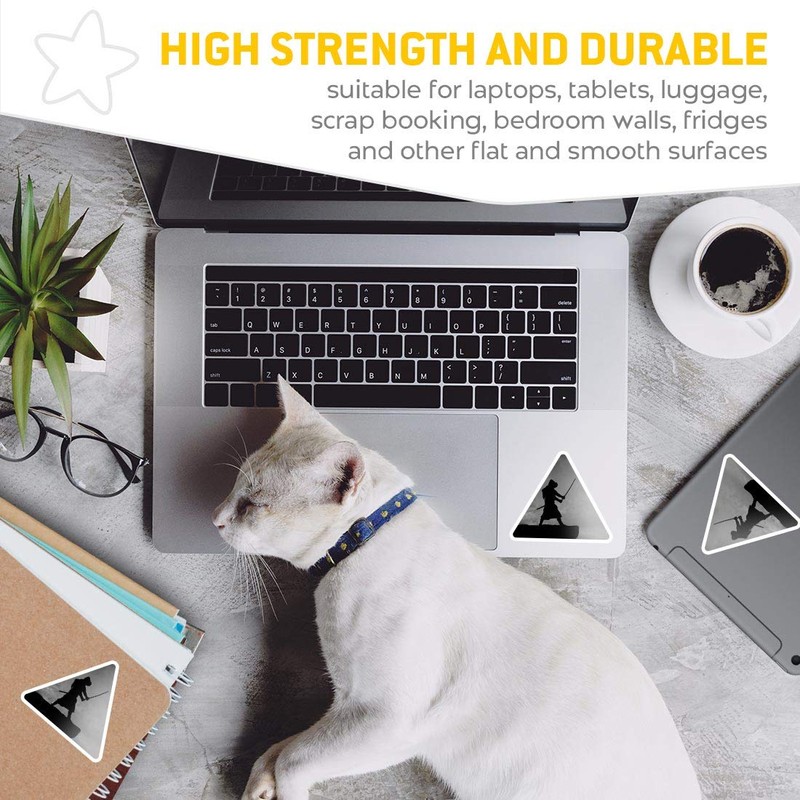 2 x Triangle Stickers 7.5cm - BW - Black Samurai