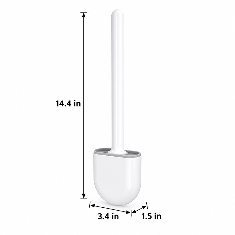Long Handle Toilet Brush for Bathroom Cleaning – Wall-Hanging Silicone