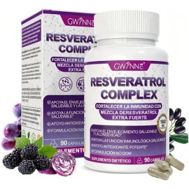 Gwynne Resveratrol Supplement 1800 Mg Complejo Antioxidante 90 Cápsulas,píldoras De Resveratrol Para Envejecimiento Saludable,apoyo A La Salud General