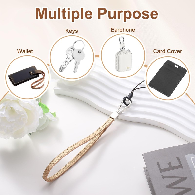 sourcing map Smooth Leather Wristlet Strap, Prevent Drop Wrist Lanyard