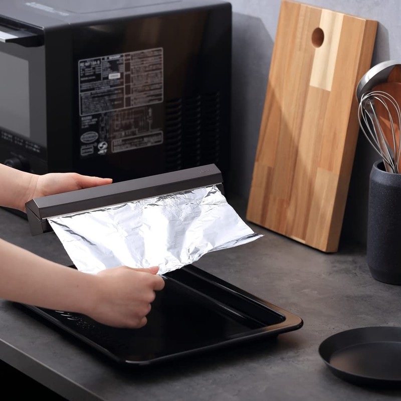 ideaco Aluminum Foil Holder for 9.8 inches (25 cm), Black