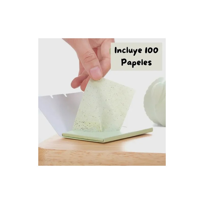 Papel Absorbente Facial Anti Brillo Universo en Linea Té Verde