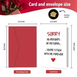 Funny Anniversary Card to Husband, Anniversary Card for Couple Wife Husband, Happy Wedding Anniversary Card for Boyfriend Girlfriend, Love Cards for Him Her as Birthday Christmas Valentine's Day Gifts