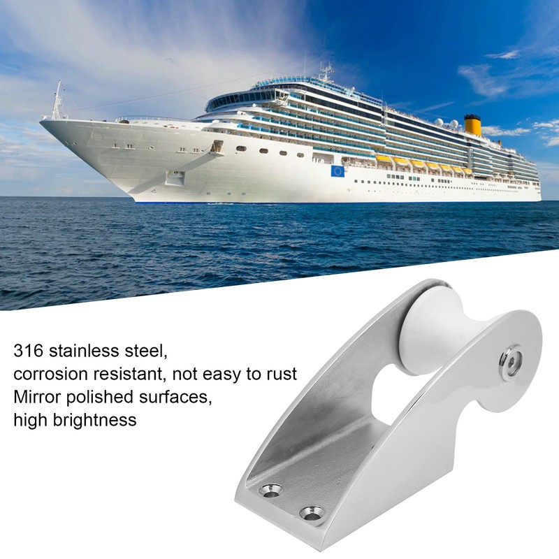 Boat Bow Anchor Roller Bracket Nylon Pulleys Anti Slip Rubber