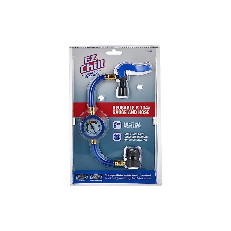 Car Air Conditioner Refrigerant Gauge and Hose by InterDynamics, EZ