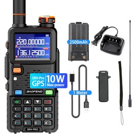 BAOFENG 5RH Pro GPS Handheld Radio Multi-Band USB-C Charging Radio Copy Frequency 640 Channels Walkie Talkie 10W High Power APRS Radio for Adult