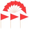SWZHAI 100 Pcs Mini Red Flag Toothpicks, Triangle Cupcake Toppers