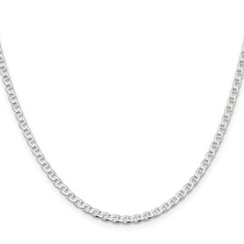 925 Sterling Silver 3.15mm Anchor Mariner Curb Link Chain Necklace 22 inch