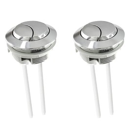 2PCS Toilet Flush Button Replacement, 69mm Dual Flush Toilet Push Buttons, Universal Flush Valve Replacement, Easy Installation, Round Head Dual Toilet Push Button