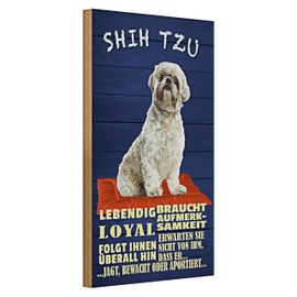 Shih Tzu Metallschild | Dekoratives Wandbild für Hundeliebhaber | Geeignetes Geschenk für Tierfreunde | 20 cm x 30 cm
