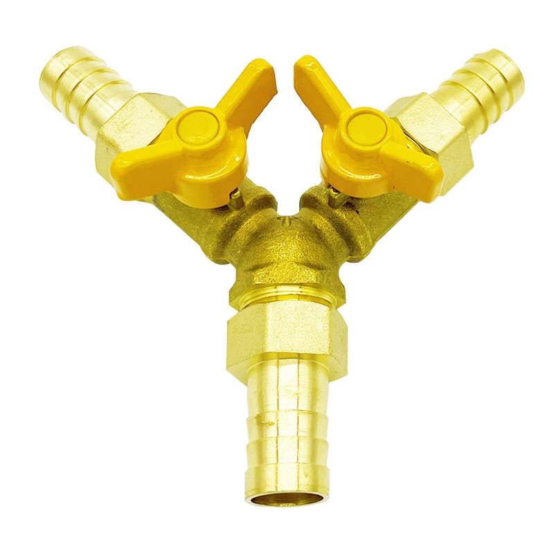 Metaland Brass 3 Way Shut-Off Valve, 5/16" Hose Barb 2