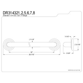Kingston Brass DR314321 Designer Trimscape Restoration Decor 32-Inch Grab Bar with 1.25-Inch Outer Diameter, Polished Chrome