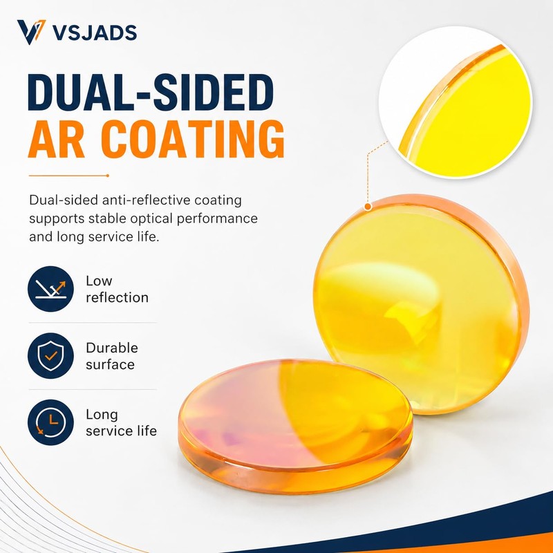 VSJADS CO2 Laser Lens, 20mm 101.6mm FL CVD ZnSe AR